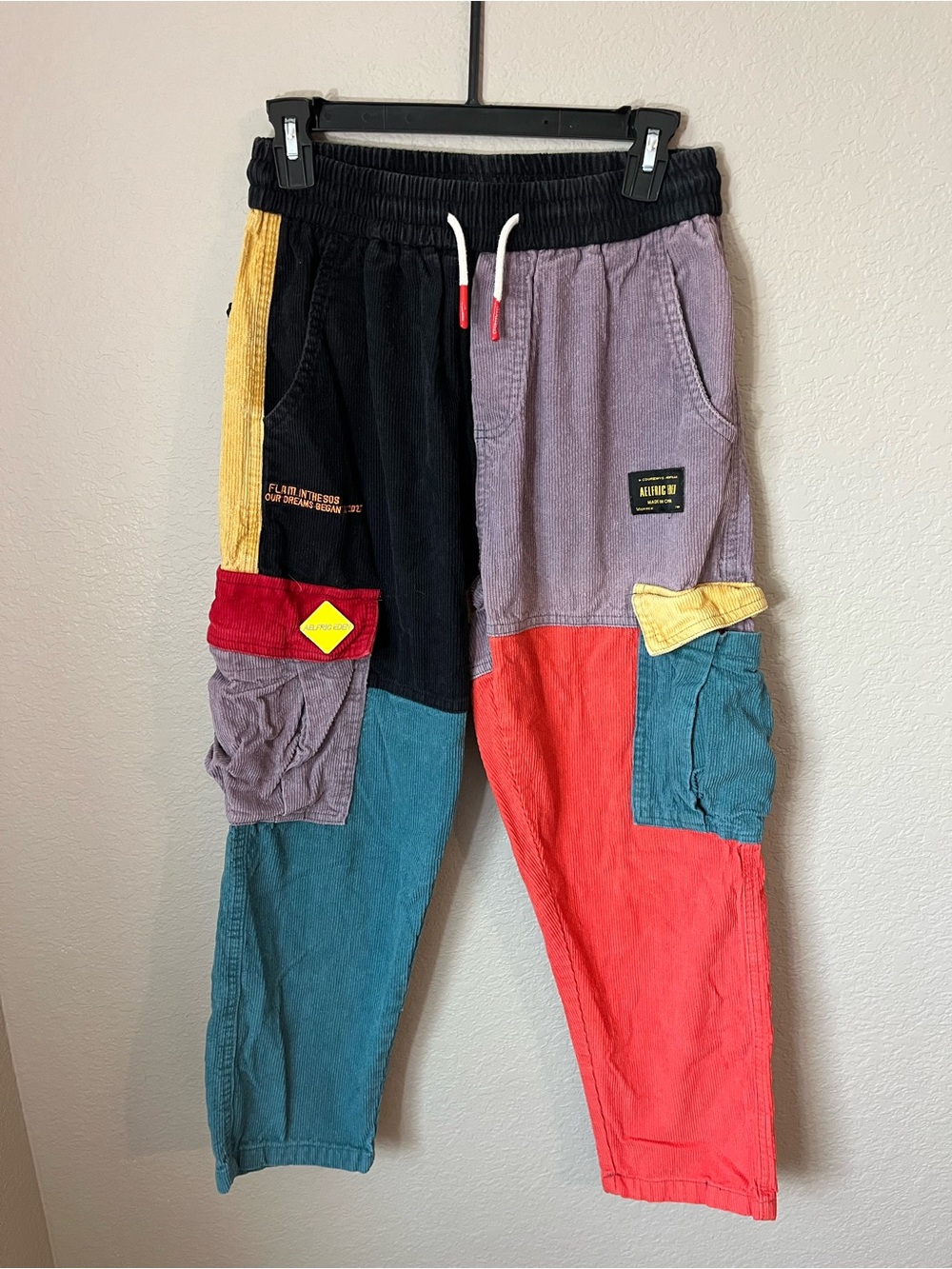 Aelfric Eden Back to 90s Patchwork Corduroy Cargo Pants XS Y2K Streetwear Baggy